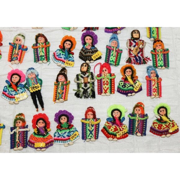 Lot of 2 Peruvian Peru Fridge Magnets Medallion Llamas Native Man Woman - Picture 7 of 11